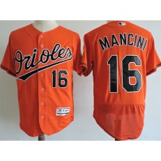MLB Baltimore Orioles 16 Trey Mancini Orange Flexbase Men Jersey