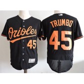 MLB Baltimore Orioles 45 Mark Trumbo Black Flexbase Baseball Men Jersey