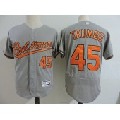 MLB Baltimore Orioles 45 Mark Trumbo Grey Flexbase Baseball Men Jersey