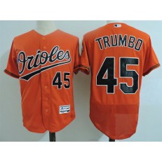 MLB Baltimore Orioles 45 Mark Trumbo Orange Flexbase Baseball Men Jersey