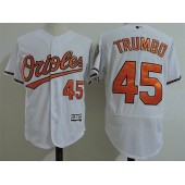 MLB Baltimore Orioles 45 Mark Trumbo White Flexbase Baseball Men Jersey