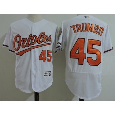 MLB Baltimore Orioles 45 Mark Trumbo White Flexbase Baseball Men Jersey