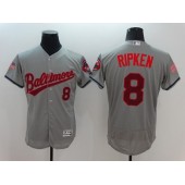 MLB Baltimore Orioles 8 Cal Ripken Gray Fashion Stars & Stripes 2016 Flexbase Independence Day Men Jersey
