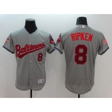 MLB Baltimore Orioles 8 Cal Ripken Gray Fashion Stars & Stripes 2016 Flexbase Independence Day Men Jersey