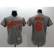 MLB Baltimore Orioles 8 Cal Ripken Grey Flexbase Authentic Collection Stitched Men Jersey