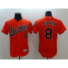 MLB Baltimore Orioles 8 Cal Ripken Orange Flexbase Authentic Collection Stitched Men Jersey