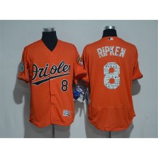MLB Baltimore Orioles 8 Cal Ripken Retired Orange 2017 Spring Training Stitched Majestic Flex Base Men Jersey