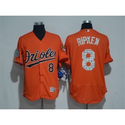 MLB Baltimore Orioles 8 Cal Ripken Retired Orange 2017 Spring Training Stitched Majestic Flex Base Men Jersey
