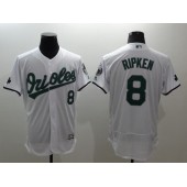 MLB Baltimore Orioles 8 Cal Ripken White Celtic Flexbase Authentic Collection Stitched Men Jersey