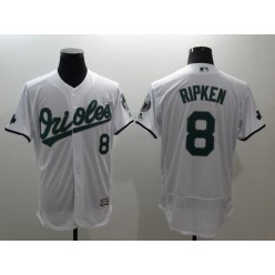 MLB Baltimore Orioles 8 Cal Ripken White Celtic Flexbase Authentic Collection Stitched Men Jersey
