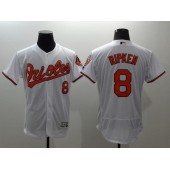 MLB Baltimore Orioles 8 Cal Ripken White Flexbase Authentic Collection Stitched Men Jersey