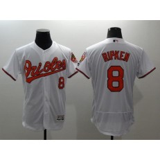 MLB Baltimore Orioles 8 Cal Ripken White Flexbase Authentic Collection Stitched Men Jersey