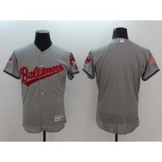 MLB Baltimore Orioles Blank Gray Fashion Stars & Stripes 2016 Flexbase Independence Day Men Jersey