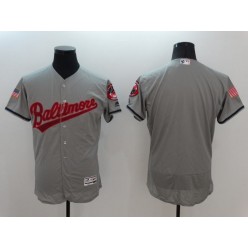 MLB Baltimore Orioles Blank Gray Fashion Stars & Stripes 2016 Flexbase Independence Day Men Jersey