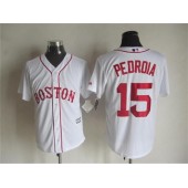 MLB Boston Red Sox 15 Dustin Pedroia Alternate White 2015 Cool Base Men Jersey