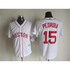 MLB Boston Red Sox 15 Dustin Pedroia Alternate White 2015 Cool Base Men Jersey