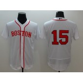 MLB Boston Red Sox 15 Dustin Pedroia No Name White Flexbase Alternate Home Men Jersey