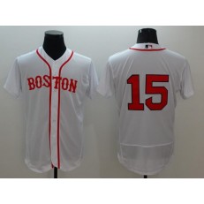 MLB Boston Red Sox 15 Dustin Pedroia No Name White Flexbase Alternate Home Men Jersey