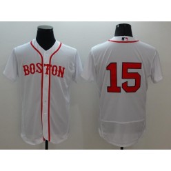MLB Boston Red Sox 15 Dustin Pedroia No Name White Flexbase Alternate Home Men Jersey