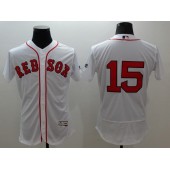 MLB Boston Red Sox 15 Dustin Pedroia No Name White Home Stitched Majestic Flex Base Men Jersey