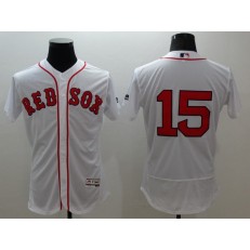MLB Boston Red Sox 15 Dustin Pedroia No Name White Home Stitched Majestic Flex Base Men Jersey
