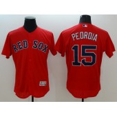 MLB Boston Red Sox 15 Dustin Pedroia Red Flexbase Collection Men Jersey