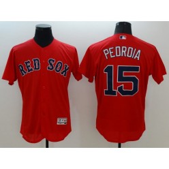 MLB Boston Red Sox 15 Dustin Pedroia Red Flexbase Collection Men Jersey