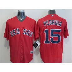 MLB Boston Red Sox 15 Dustin Pedroia Red New Cool Base Men Jersey