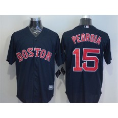 MLB Boston Red Sox 15 Dustin Pedroia Retired Navy Blue Cool Base Baseball Men Jersey