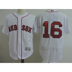 MLB Boston Red Sox 16 Andrew Benintendi No Name White Home Stitched Majestic Flex Base Men Jersey