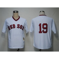MLB Boston Red Sox 19 Fred Lynn White Throwback Cool Base Men Jersey
