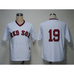 MLB Boston Red Sox 19 Fred Lynn White Throwback Cool Base Men Jersey