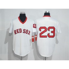 MLB Boston Red Sox 23 Luis Tiant White Throwback Cool Base Men Jersey