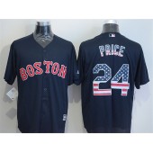 MLB Boston Red Sox 24 David Price Navy Blue USA Flag Fashion Baseball Men Jersey