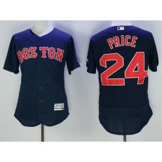 MLB Boston Red Sox 24 David Price Retired Navy Blue Stitched Majestic Flex Base Men Jersey