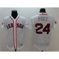 MLB Boston Red Sox 24 David Price White Fashion Stars & Stripes 2016 Flexbase Independence Day Men Jersey
