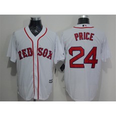 MLB Boston Red Sox 24 David Price White Home Stitched Majestic Cool Base Men Jersey