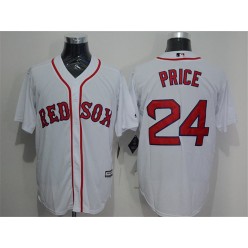 MLB Boston Red Sox 24 David Price White Home Stitched Majestic Cool Base Men Jersey