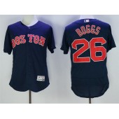 MLB Boston Red Sox 26 Wade Boggs Retired Navy Blue Stitched Majestic Flex Base Men Jersey