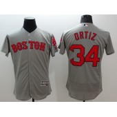 MLB Boston Red Sox 34 David Ortiz Gray Flexbase 2016 Player Men Jersey
