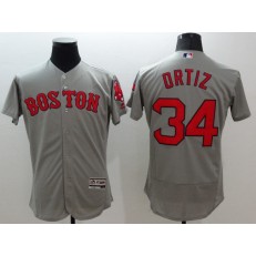 MLB Boston Red Sox 34 David Ortiz Gray Flexbase 2016 Player Men Jersey