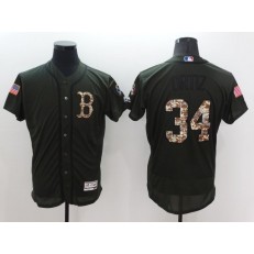 MLB Boston Red Sox 34 David Ortiz Green Salute to Service Stitched Men Jersey