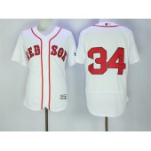 MLB Boston Red Sox 34 David Ortiz No Name White Home Stitched Majestic Flex Base Men Jersey