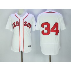 MLB Boston Red Sox 34 David Ortiz No Name White Home Stitched Majestic Flex Base Men Jersey