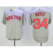 MLB Boston Red Sox 34 David Ortiz Retired Gray Road Cool Base Baseball Men Jersey