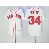 MLB Boston Red Sox 34 David Ortiz Retired White Stitched 2016 Majestic Flex Base Men Jersey