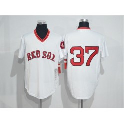 MLB Boston Red Sox 37 Bill Lee White Throwback Cool Base Men Jersey