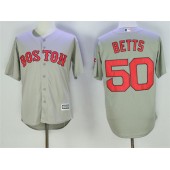 MLB Boston Red Sox 50 Mookie Betts Grey New Cool Base Men Jersey