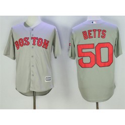 MLB Boston Red Sox 50 Mookie Betts Grey New Cool Base Men Jersey
