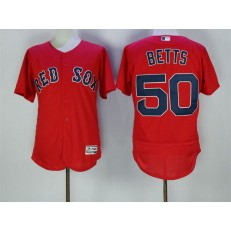 MLB Boston Red Sox 50 Mookie Betts Red Flexbase Men Jersey